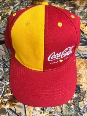 Coca Cola Red and Yellow Split-Panel Baseball Cap